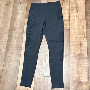 ATHLETA Delancey Moto‎ Tight Leggings Women's Size S Anthracite Grey Ankle EUC